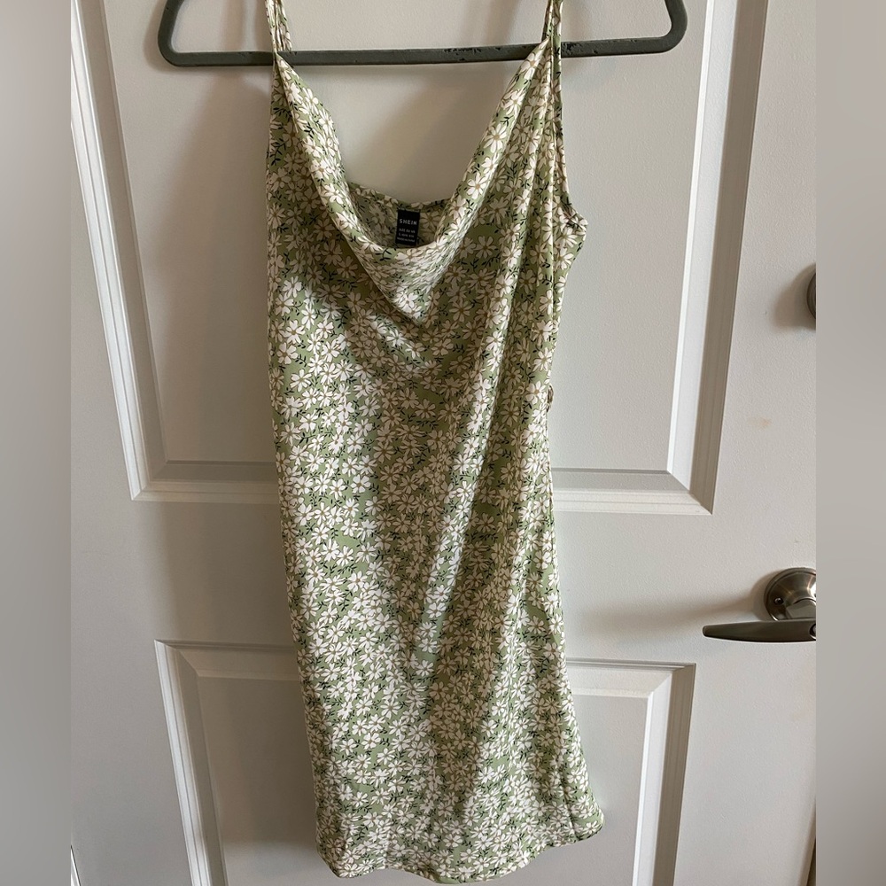 Green Floral Midi Dress